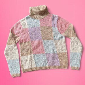 Vintage patchwork turtleneck sweater
